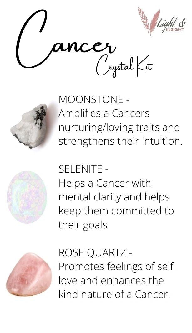 Cancer Zodiac Crystal Kit – Light & Insight