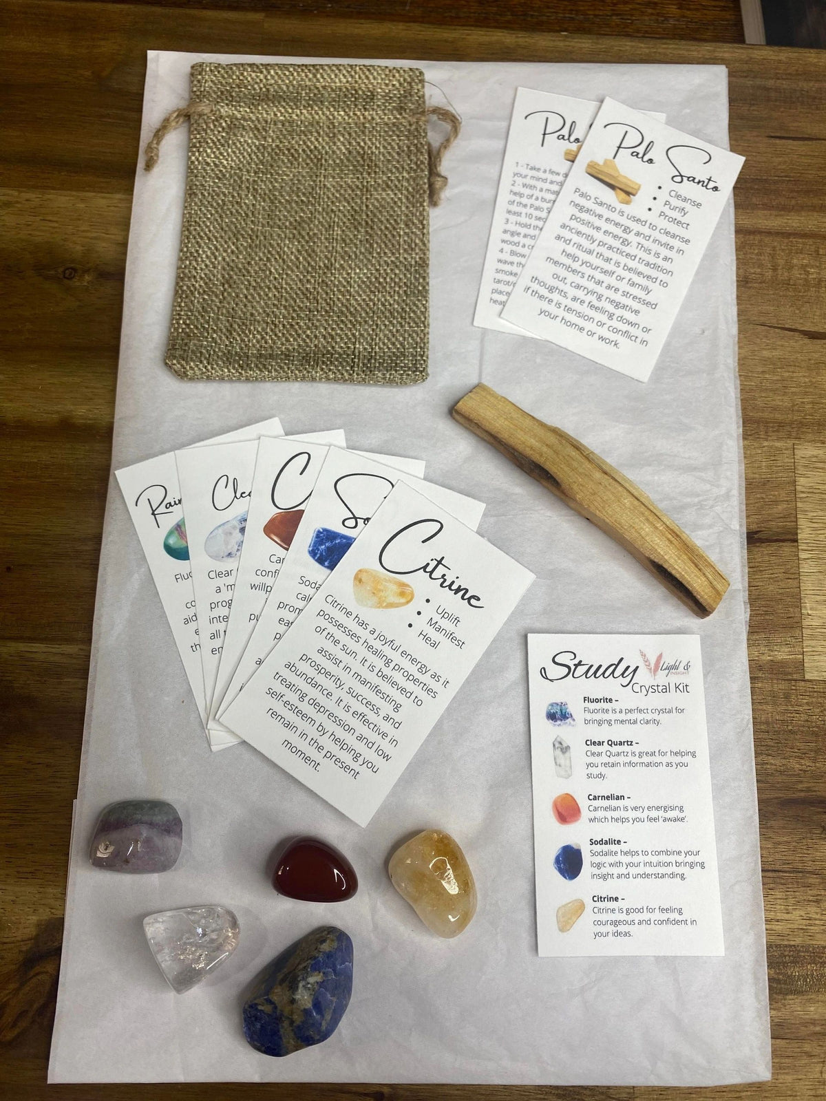 Study Focus Kit Study/Exam Crystal Kit – Light & Insight